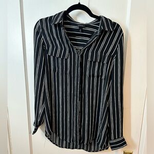 B&W striped button down